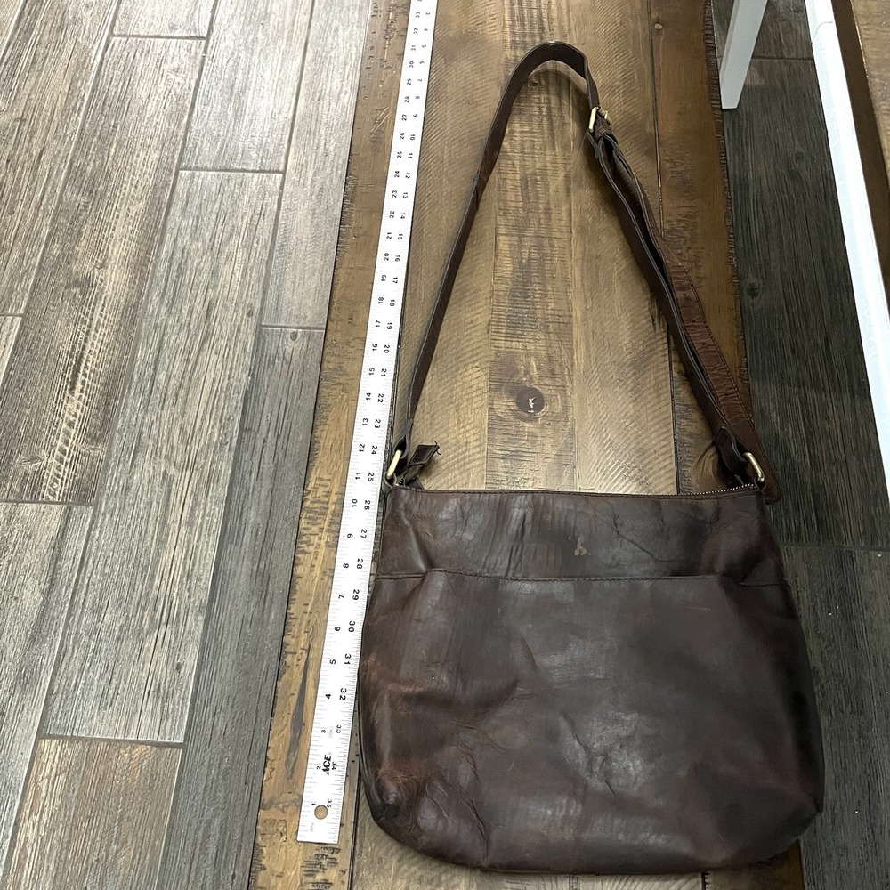 Handmade Crossbody Purse 100% Full‎ Grain Brown Leather Rustic - Picture 10 of 12